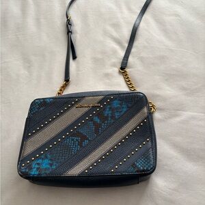 Michael Kors Black, Blue & Gray Crossbody Shoulder Bag